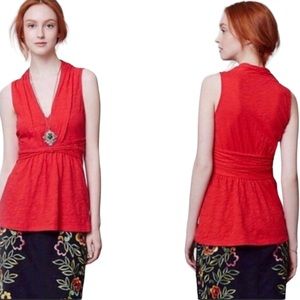 Anthropologie Deletta Braided Tank Red Small